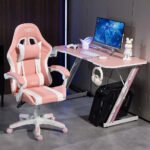Chaise gaming AMS GAMING Blanc & rose – Image 2