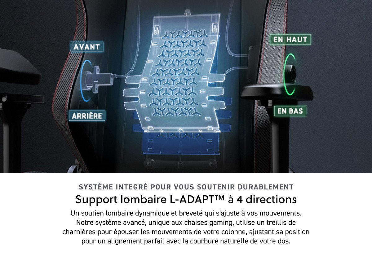 Secretlab TITAN Evo Système de soutien lombaire integré à 4 directions pour la chaise Secretlab TITAN Evo